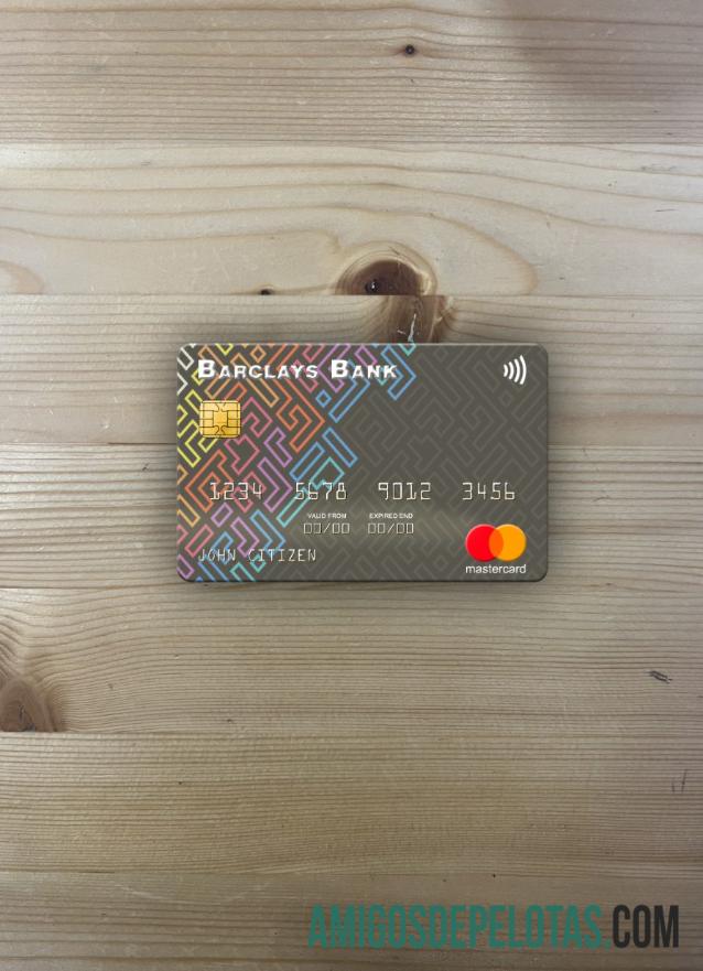 Frente Photolook do Barclays Bank Mastercard dos EUA exemplo real